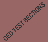 Sections in or to the GED - Math, Language Arts, Social Studies, Science, Essay.